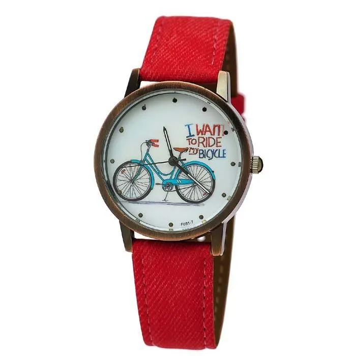 Cycolinks Vintage Denim Quartz Watch - I Want To Ride My Bicycle