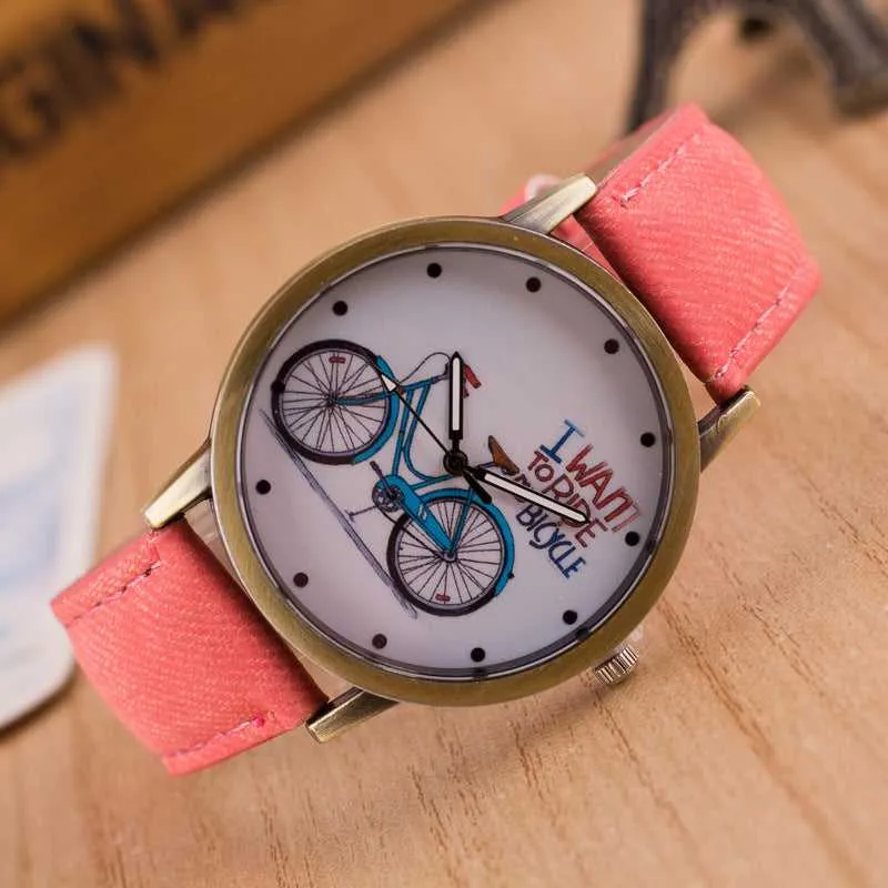 Cycolinks Vintage Denim Quartz Watch - I Want To Ride My Bicycle