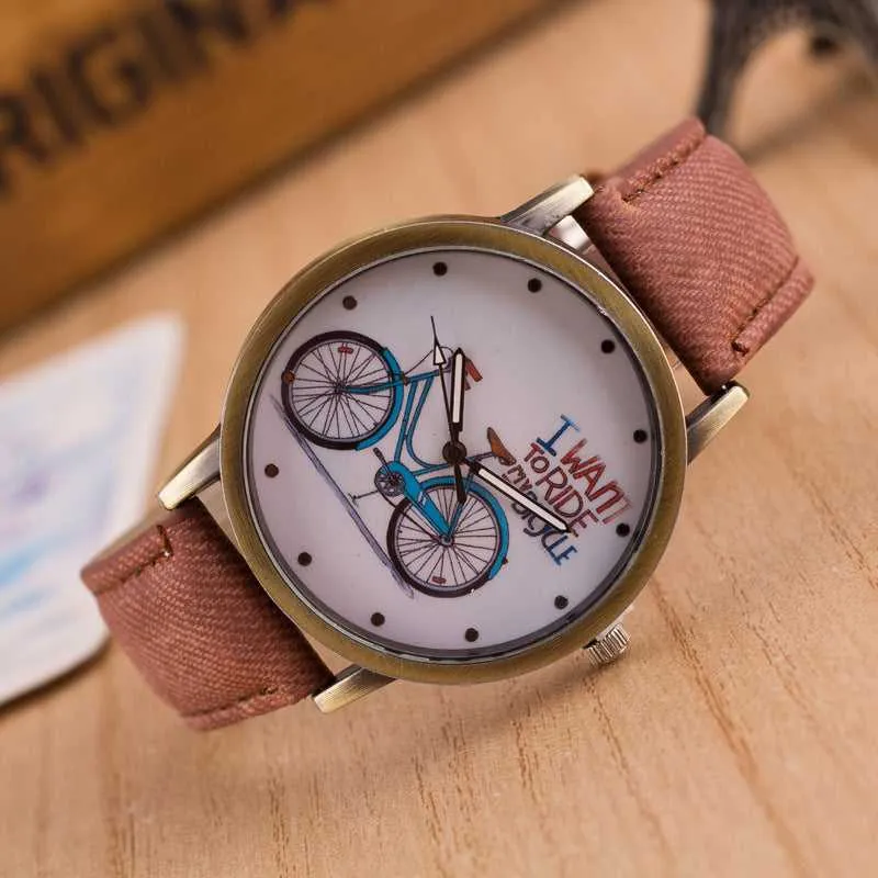 Cycolinks Vintage Denim Quartz Watch - I Want To Ride My Bicycle