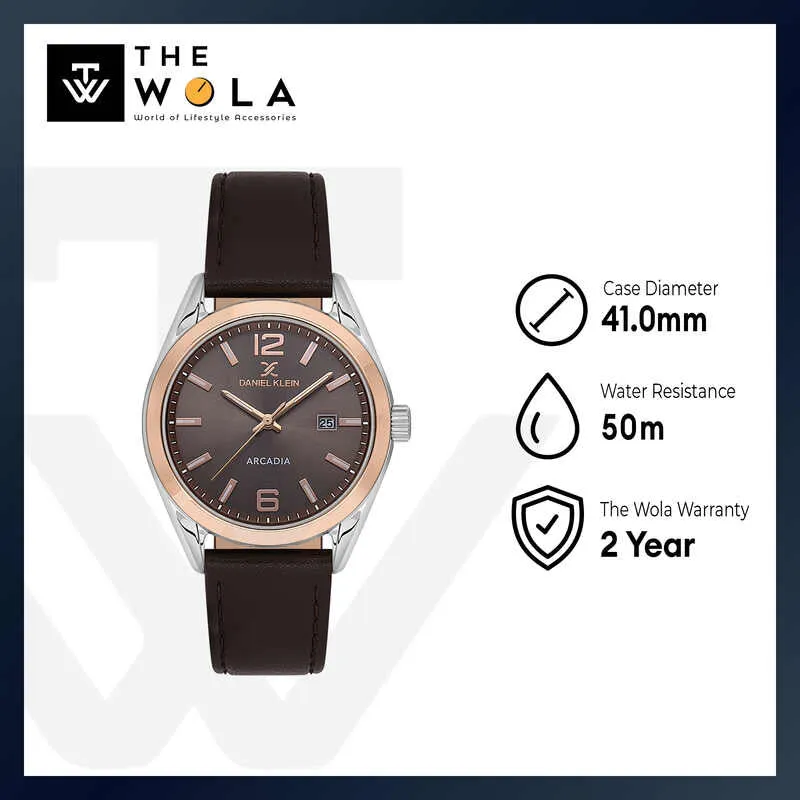 Daniel Klein Arcadia Men Analog Watch DK.1.13692-8 Brown Stainless Steel Strap