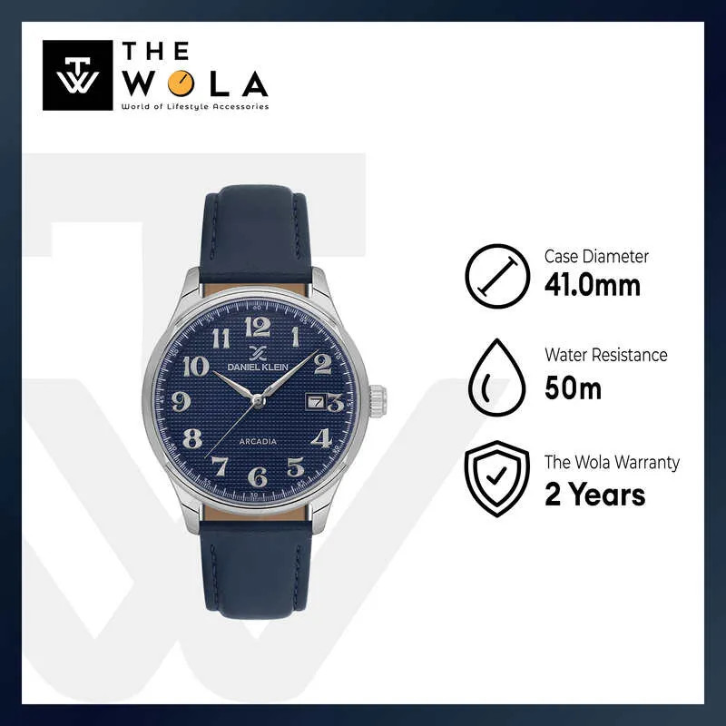 Daniel Klein Arcadia Men's Analog Watch Blue Genuine Leather  DK.6.14051
