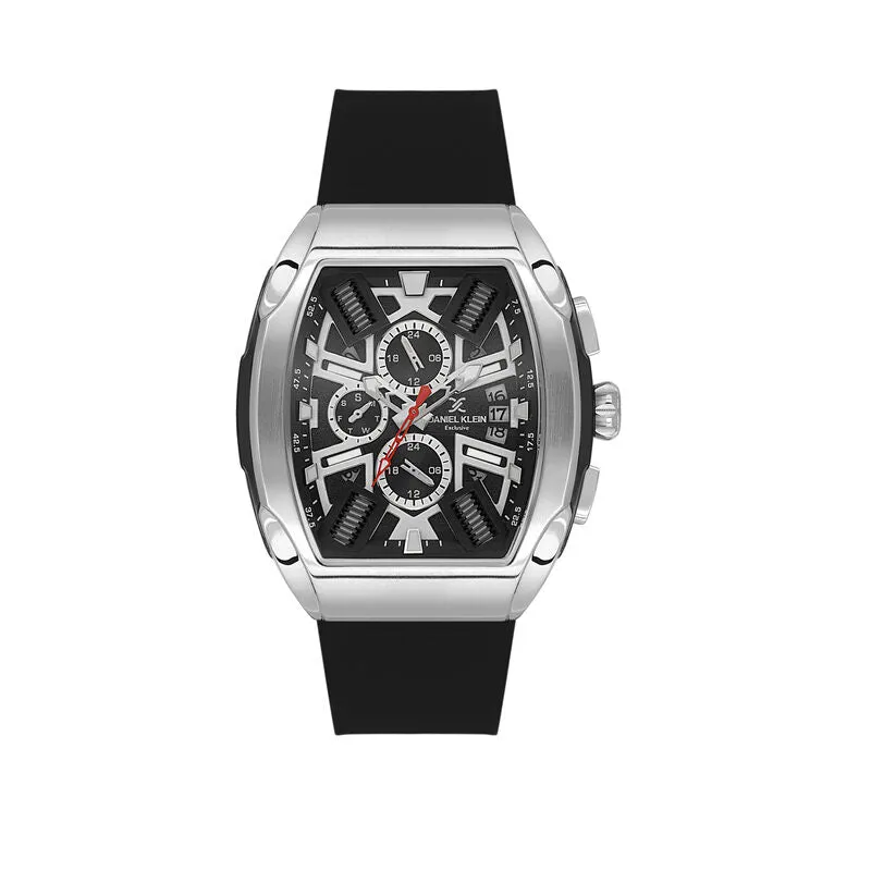 Daniel Klein Exclusive Men's Chronograph Watch Black Silicone  DK.1.14028