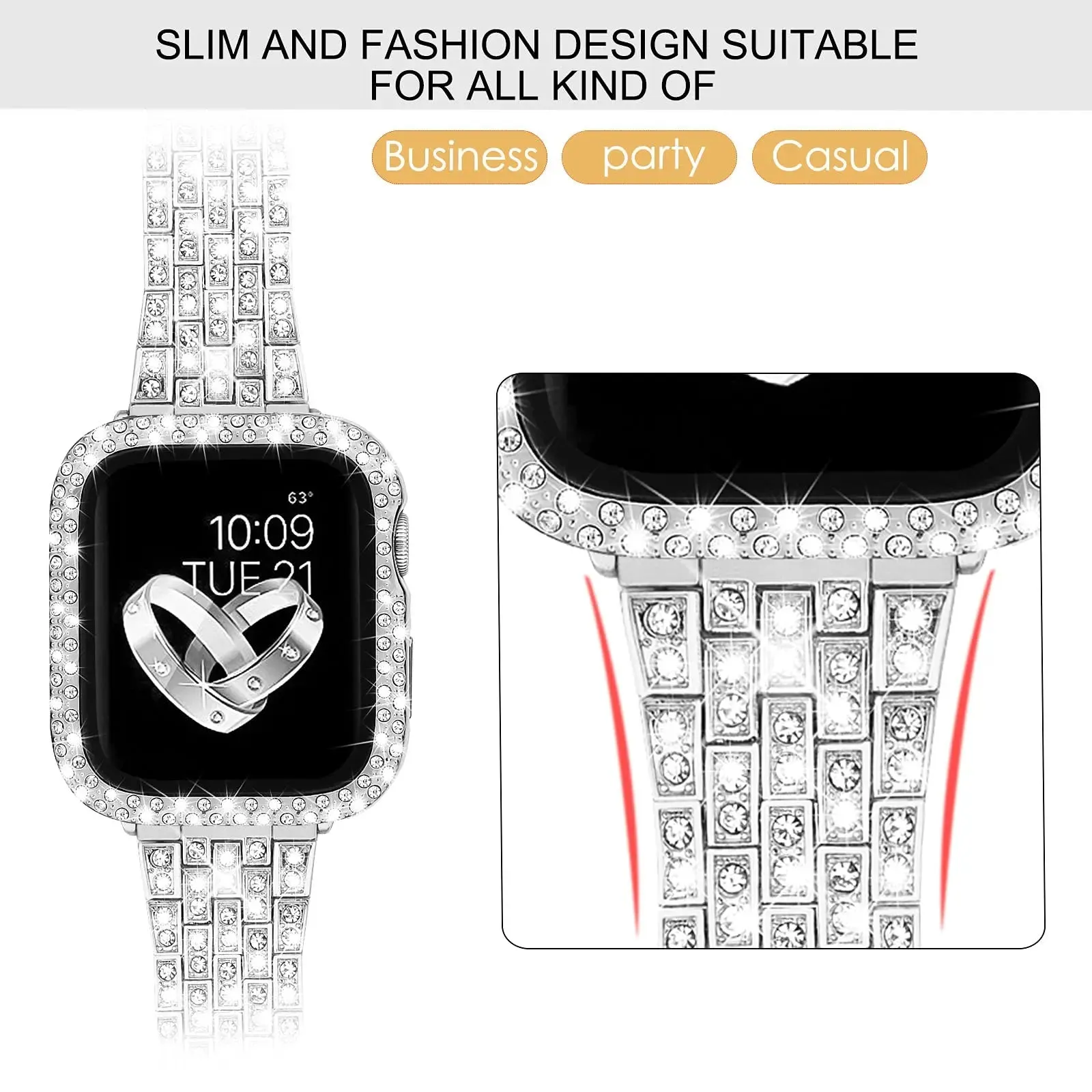 Diamond Style Jewelry Strap   Case