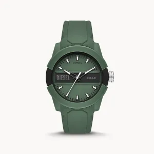 Diesel Double Up Three-Hand Green Silicone Watch