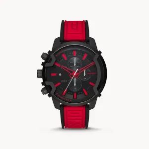 Diesel Griffed Chronograph Red Silicone Watch
