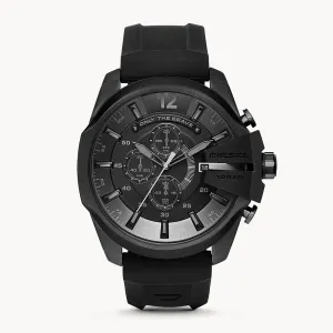 DIESEL MEGA CHIEF BLACK SILICONE MENS WATCH