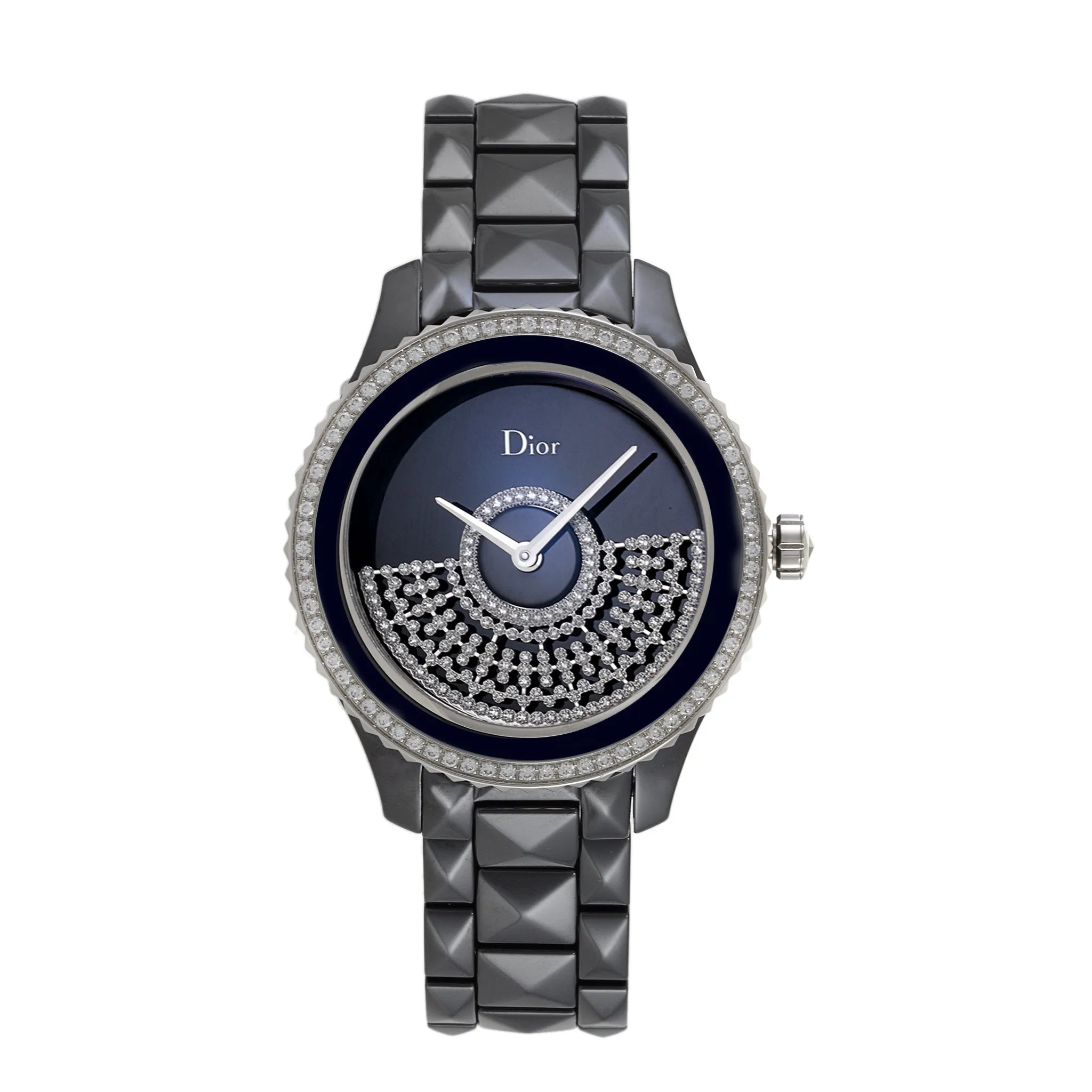Dior Viii Grand Bal Watch In Black Ceramic and Diamonds