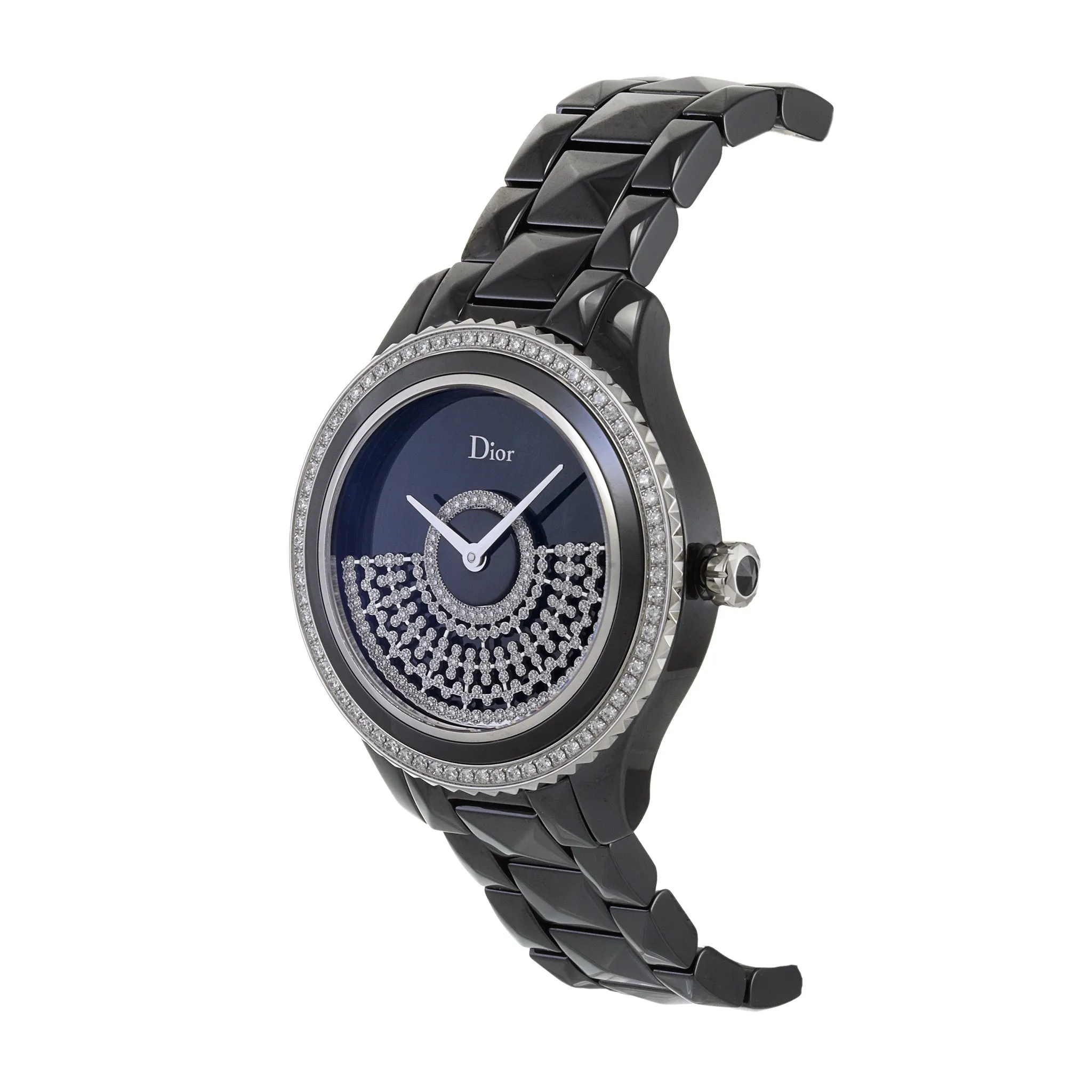 Dior Viii Grand Bal Watch In Black Ceramic and Diamonds