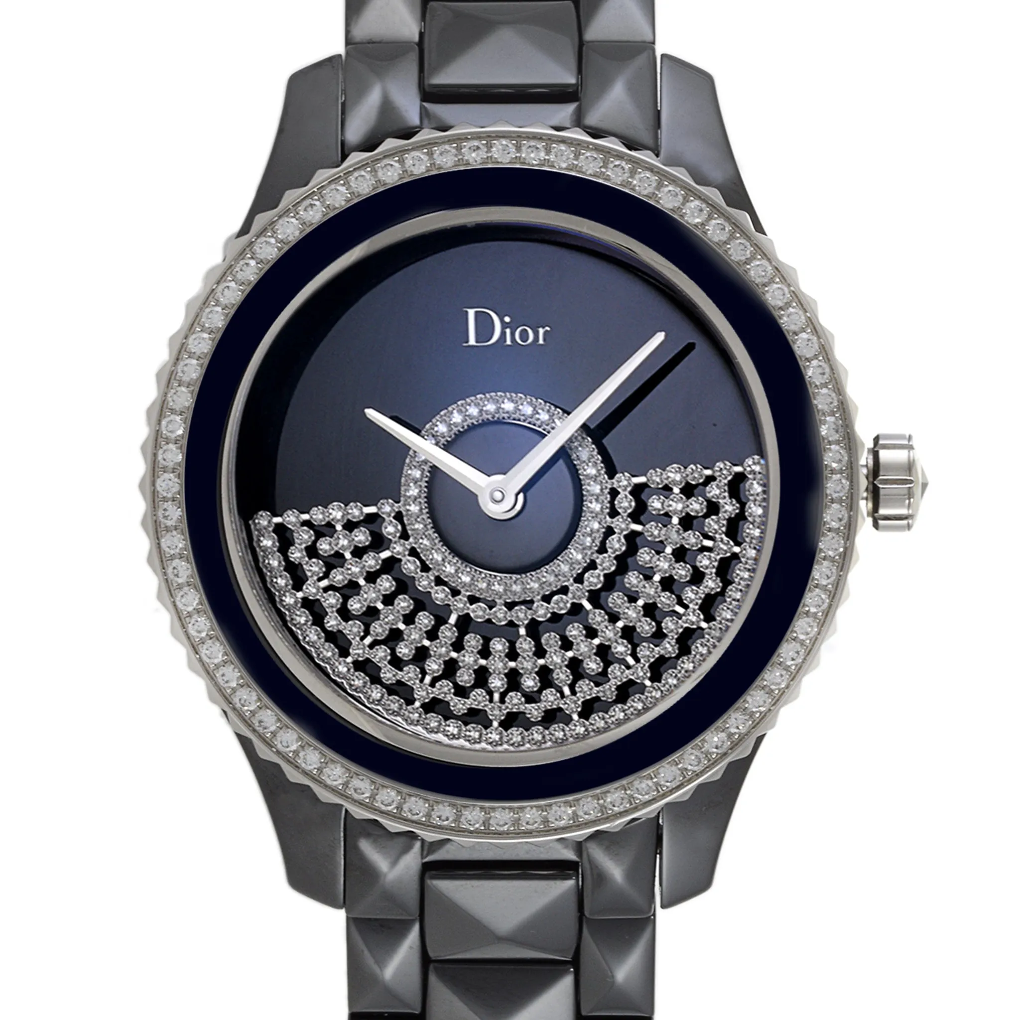 Dior Viii Grand Bal Watch In Black Ceramic and Diamonds