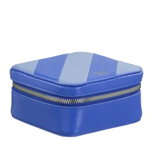 DUDUCAIE Small Square Leather Travel Jewelry with hinge for rings