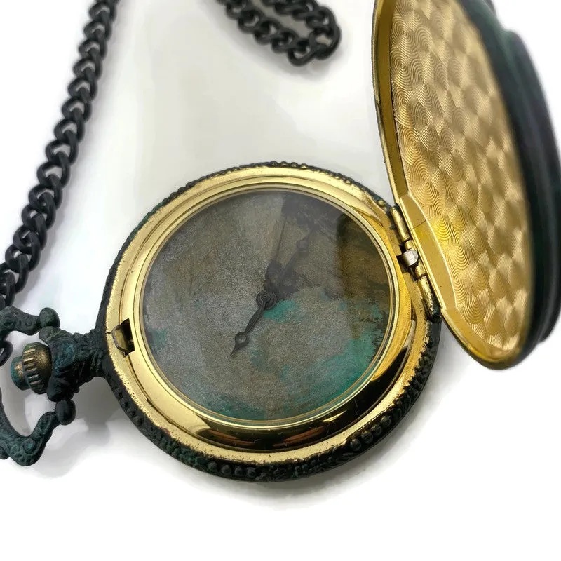 Eagle Pocket Watch with Cover, Multicolor Dial