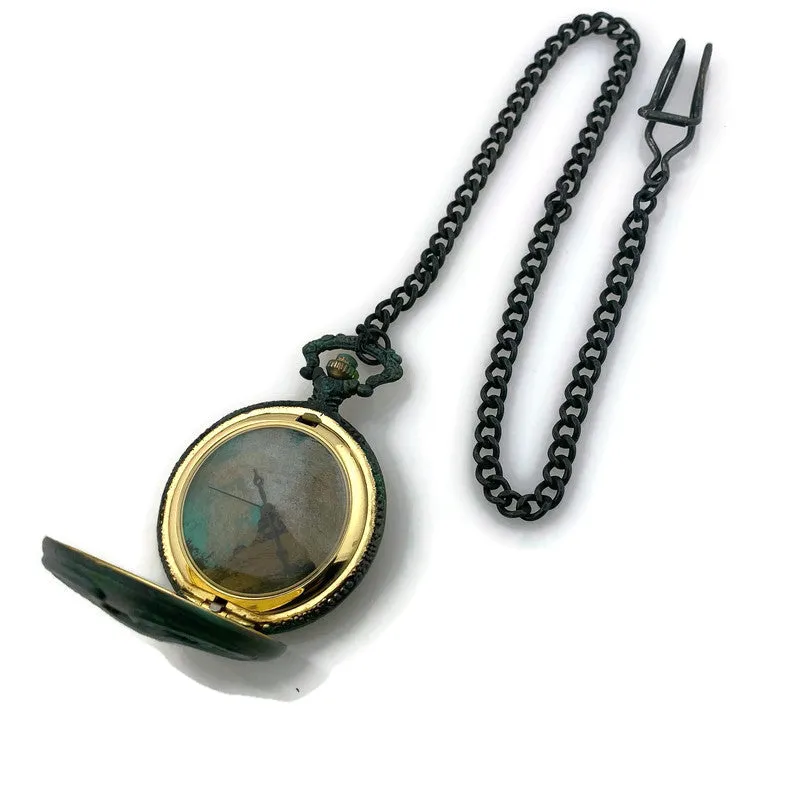 Eagle Pocket Watch with Cover, Multicolor Dial