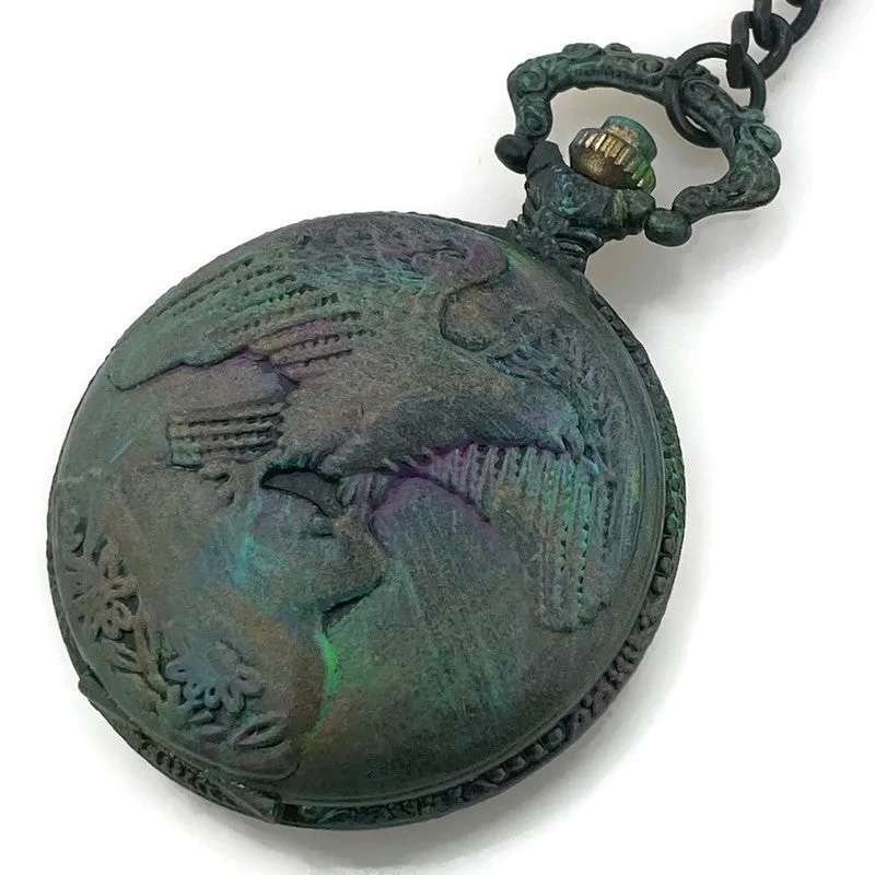 Eagle Pocket Watch with Cover, Multicolor Dial