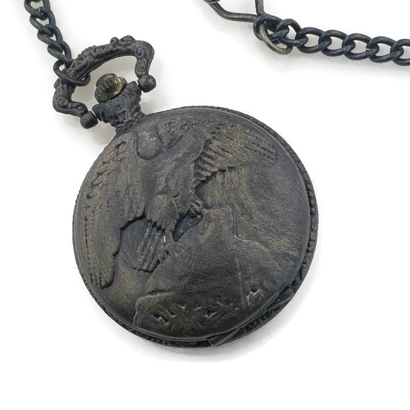 Eagle Pocket Watch with Cover, Multicolor Dial