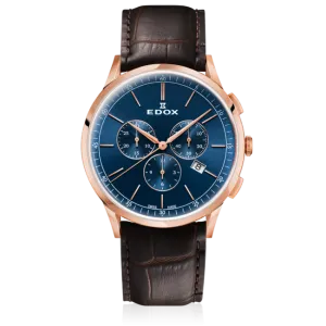 EDOX SWISS MADE 10236-37RC-BUIR LES VAUBERTS CHRONOGRAPH DATE