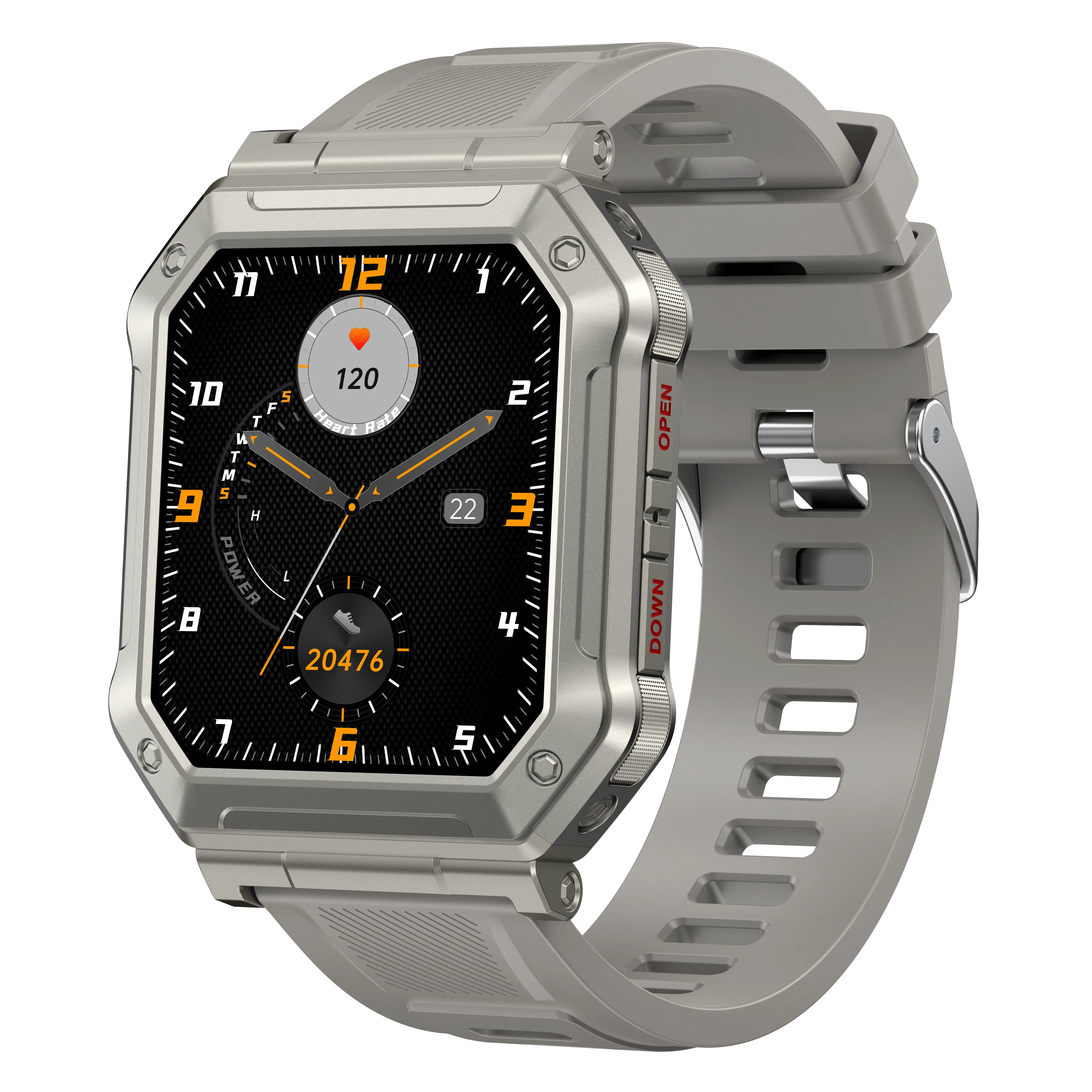 EIGIIS 1.9-inch Military H31 Smart Watch with Text and Call(Answer/Dial), Rugged Smart Watch with Heart Rate and Blood Oxygen Monitor, Outdoor Tactical Bluetooth Smart Watches for Men Compatible with Android iPhone