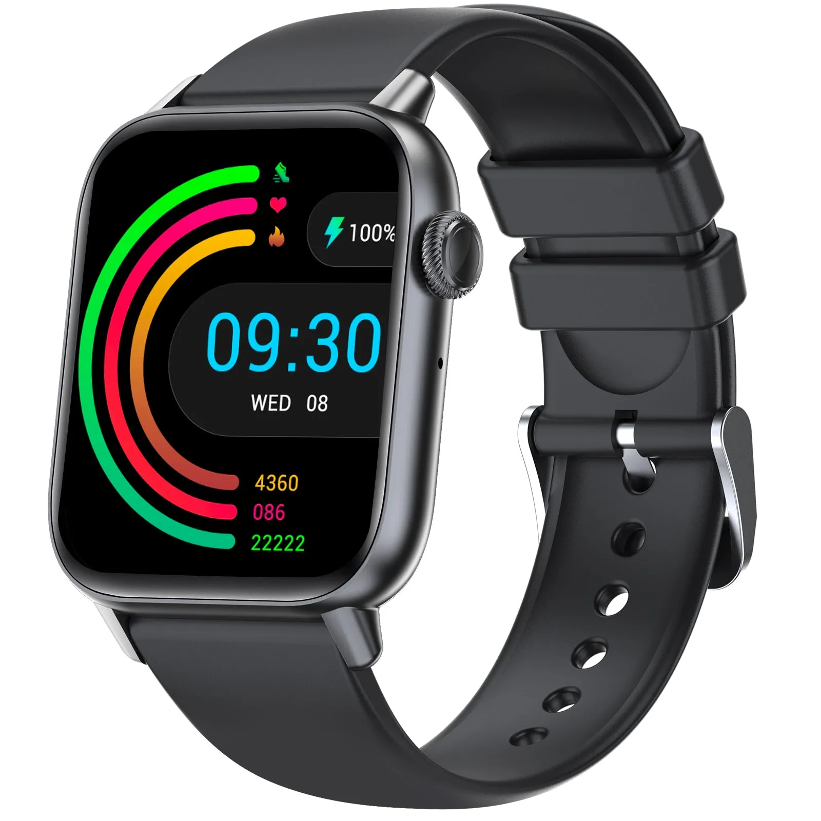 EIGIIS Smart Watch (Make/Answer Call), Fitness Watch with Heart Rate Blood Pressure Sleep Monitor, 1.83" Touch Screen Smartwatch for Women Men, Waterproof Activity Tracker Compatible with iPhone & Android