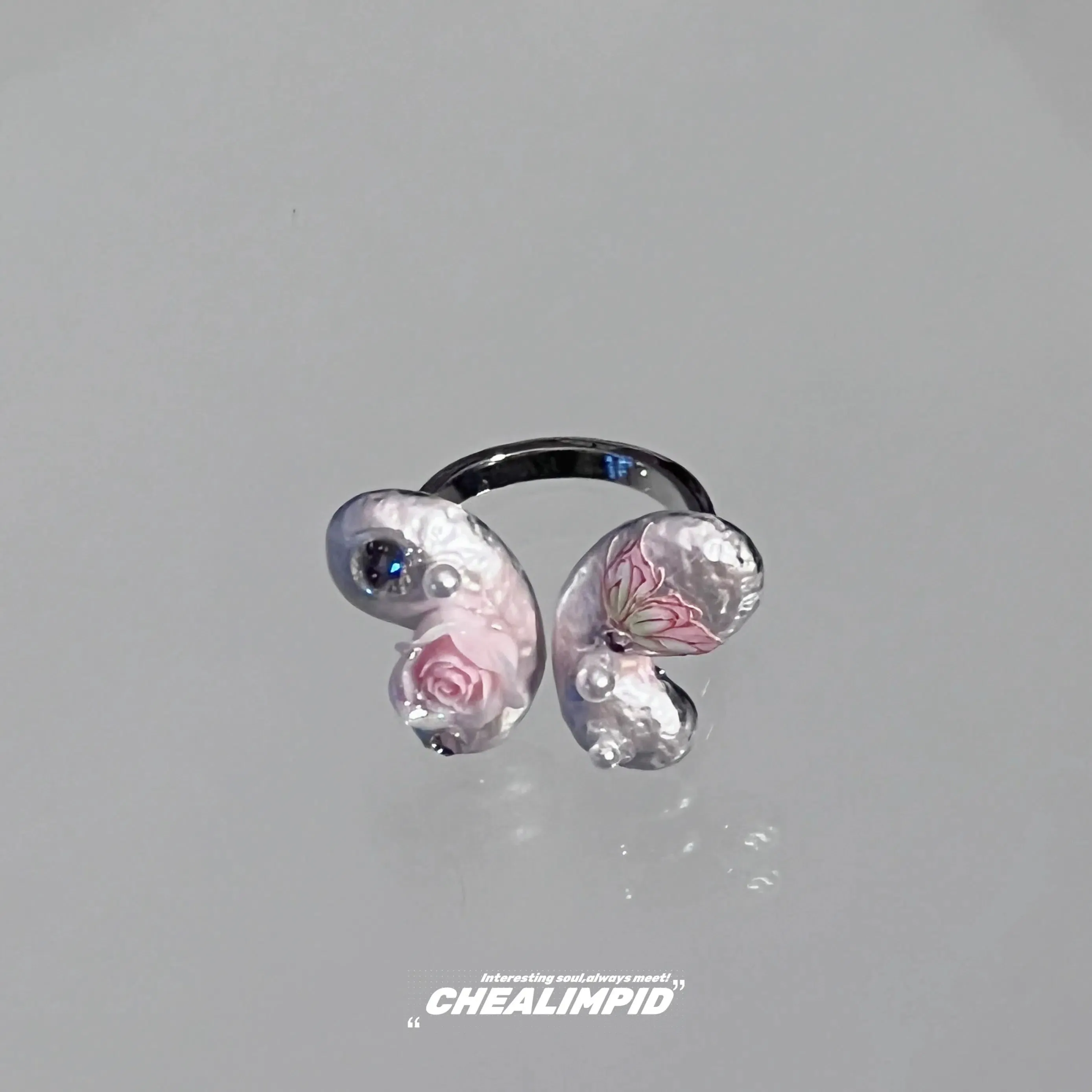 Elegant Floral Adjustable Rings Set