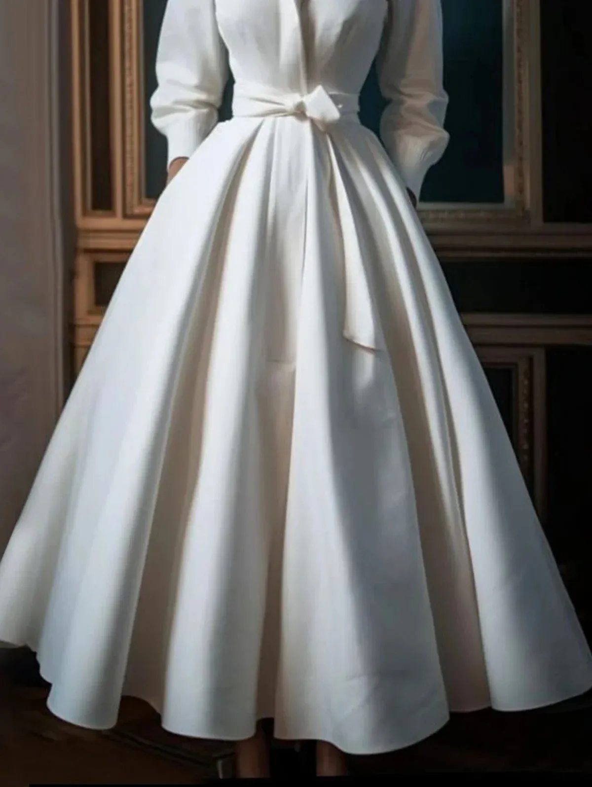 Elegant Women’s Mid-Length Shirt Dress