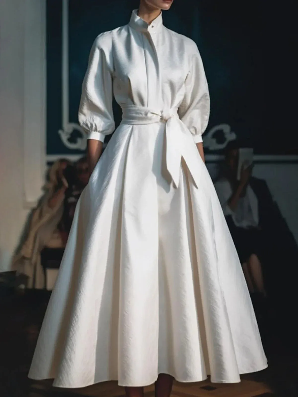 Elegant Women’s Mid-Length Shirt Dress