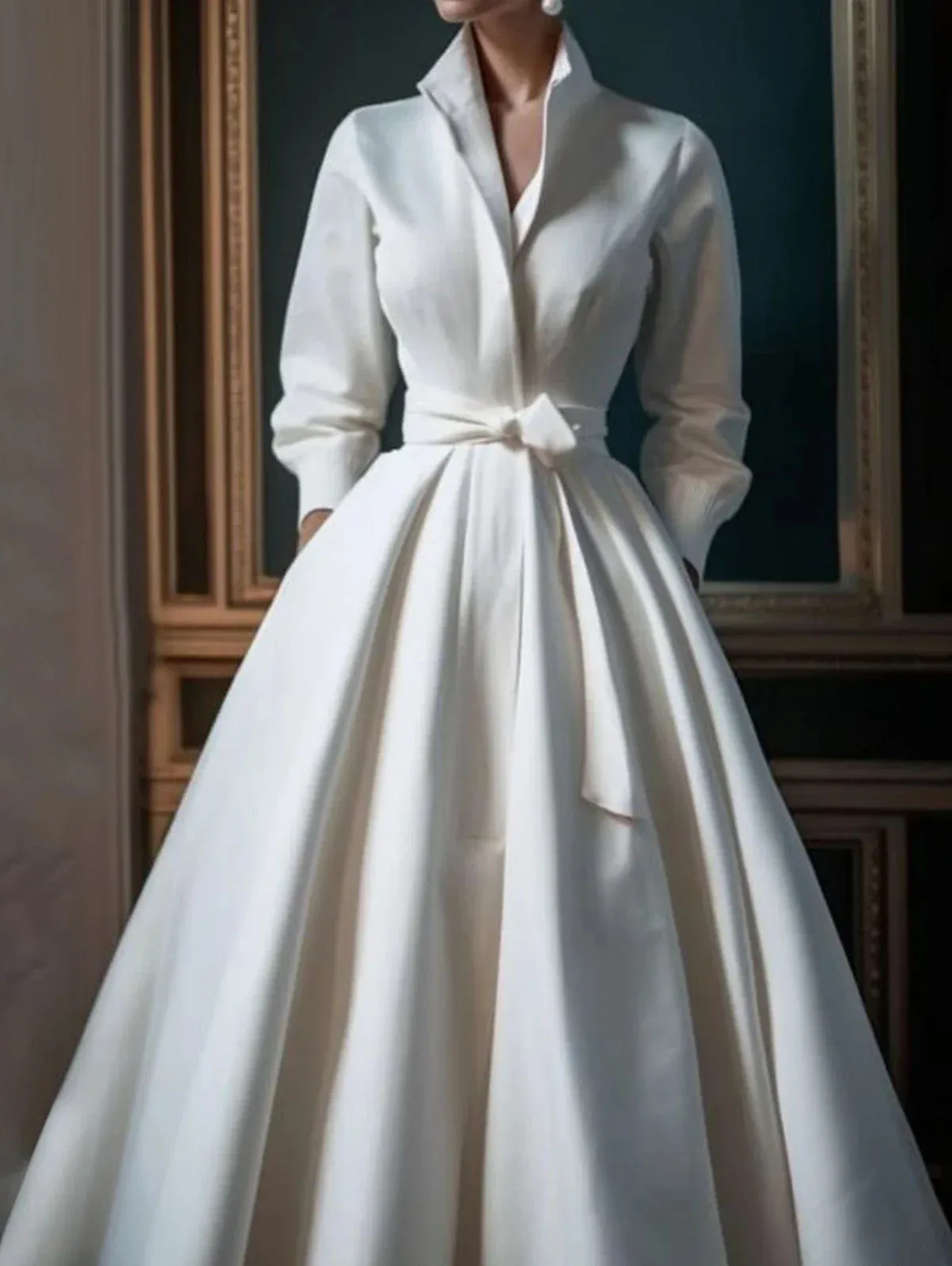 Elegant Women’s Mid-Length Shirt Dress