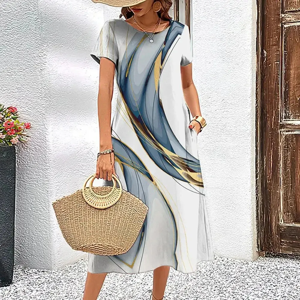 Elegant Women’s Printed Dress