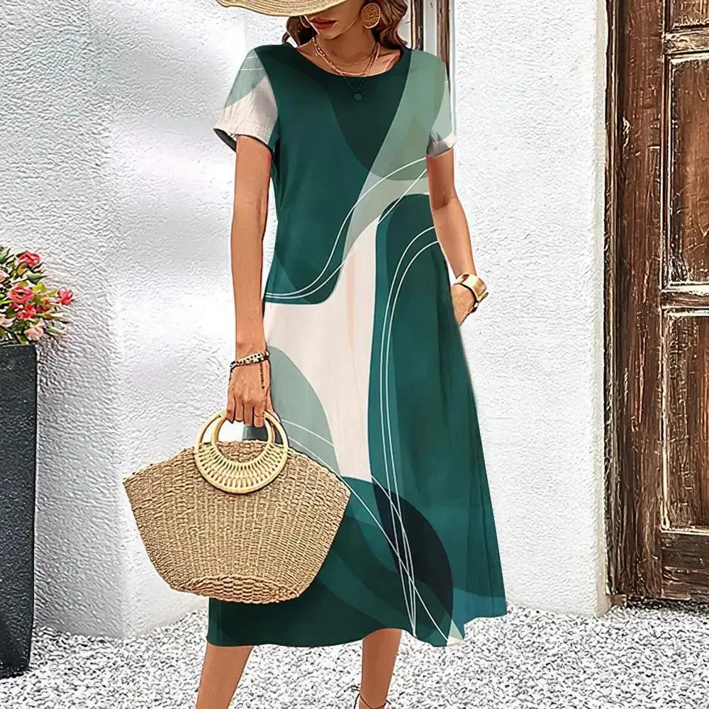 Elegant Women’s Printed Dress