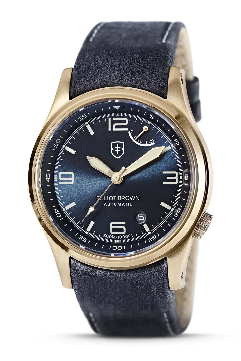 ELLIOT BROWN 305-D07-L22 Tyneham 41mm Limited Edition Bronze-Tone Stainless Steel Automatic Watch - Blue Dial