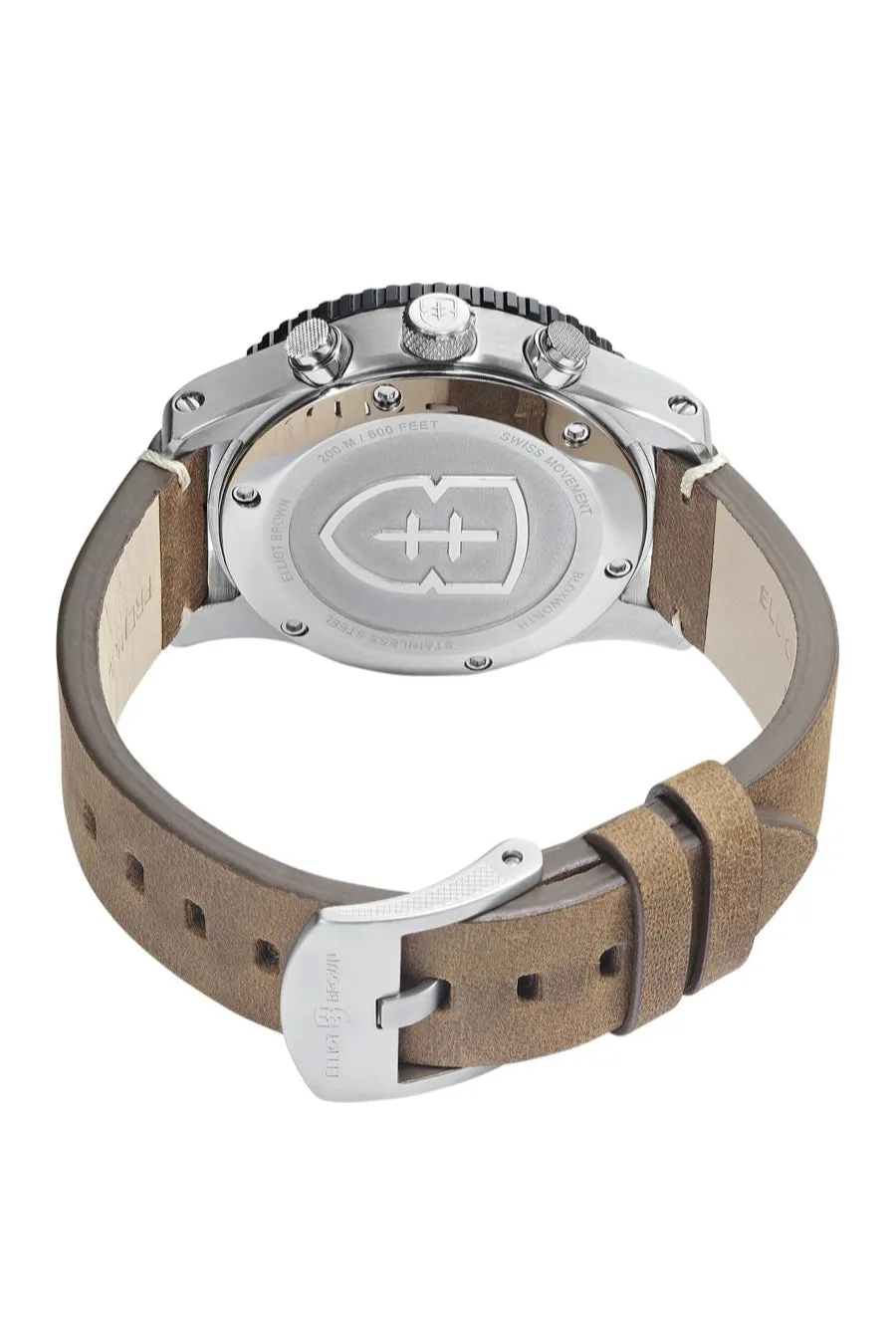ELLIOT BROWN 929-016-L21 Bloxworth 44mm Stainless Steel Quartz Chronograph - Brown Leather Strap