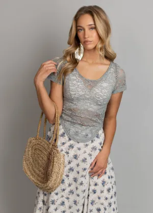 Elm Top in Whisper Blue