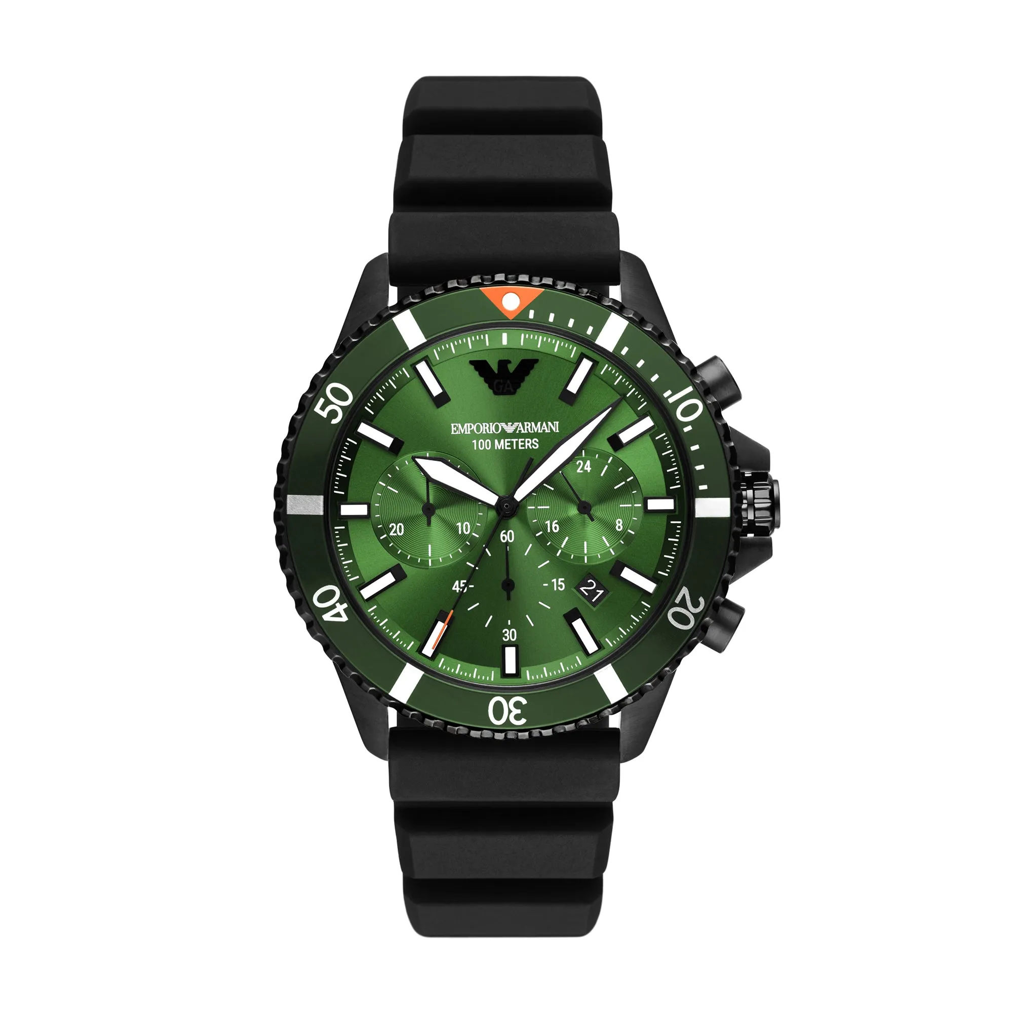 EMPORIO ARMANI DIVER ANALOG GREEN DIAL MEN'S WATCH