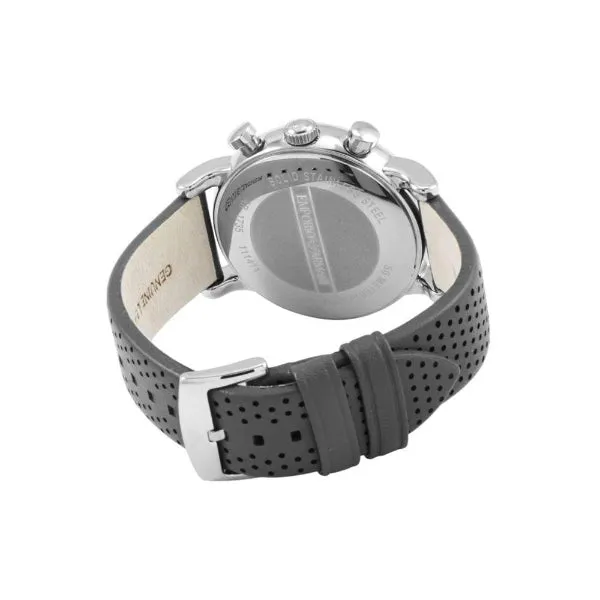 EMPORIO ARMANI Luigi Grey Leather Grey Dial Quartz Watch for Gents- EMPORIO ARMANI AR-1735