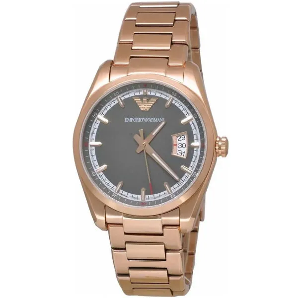 Emporio Armani Sportivo Rose Gold Stainless Steel Grey Dial Quartz Watch for Ladies - AR6020