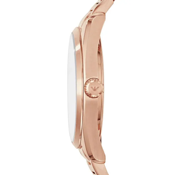 Emporio Armani Sportivo Rose Gold Stainless Steel Grey Dial Quartz Watch for Ladies - AR6020