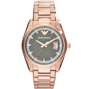 Emporio Armani Sportivo Rose Gold Stainless Steel Grey Dial Quartz Watch for Ladies - AR6020