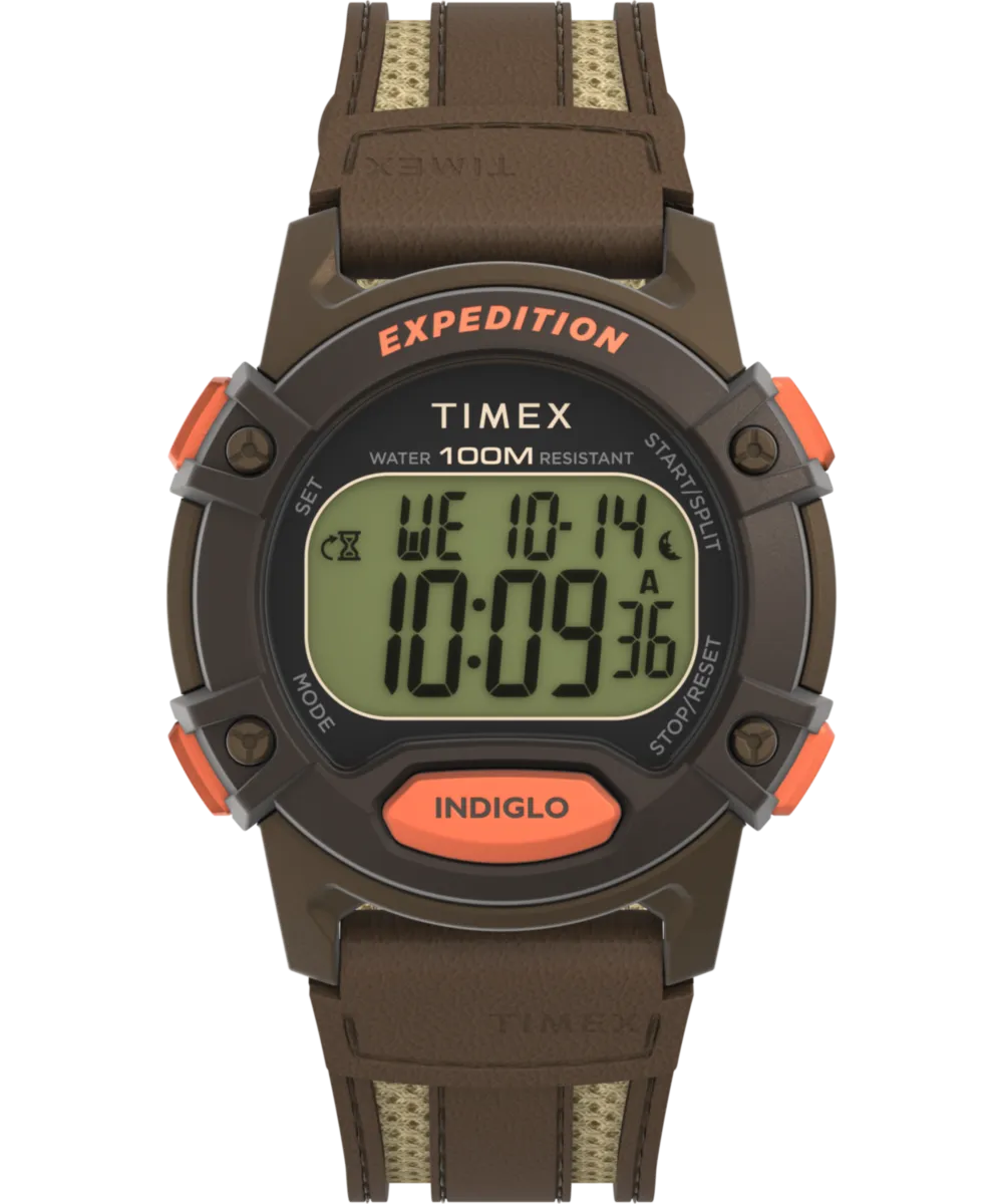 Expedition CAT5 40mm Leather and Fabric Strap Watch