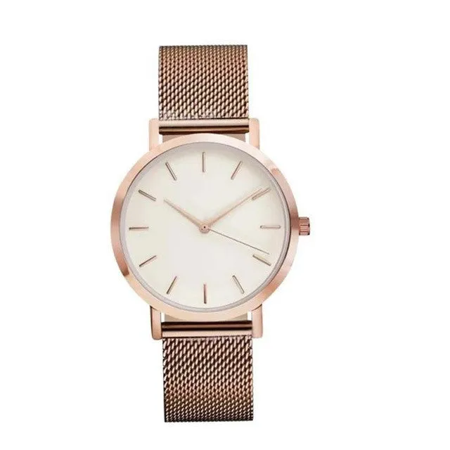 Flashy Trends Stainless Steel Mesh Luxury Quartz Men's Wrist Watch