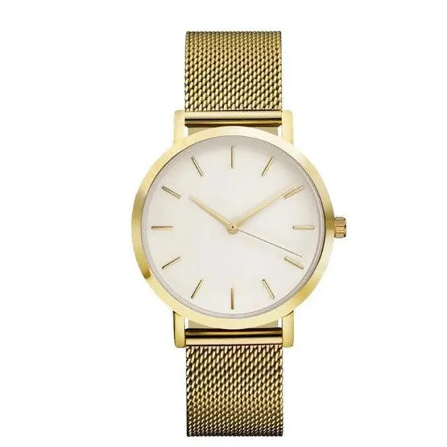 Flashy Trends Stainless Steel Mesh Luxury Quartz Men's Wrist Watch