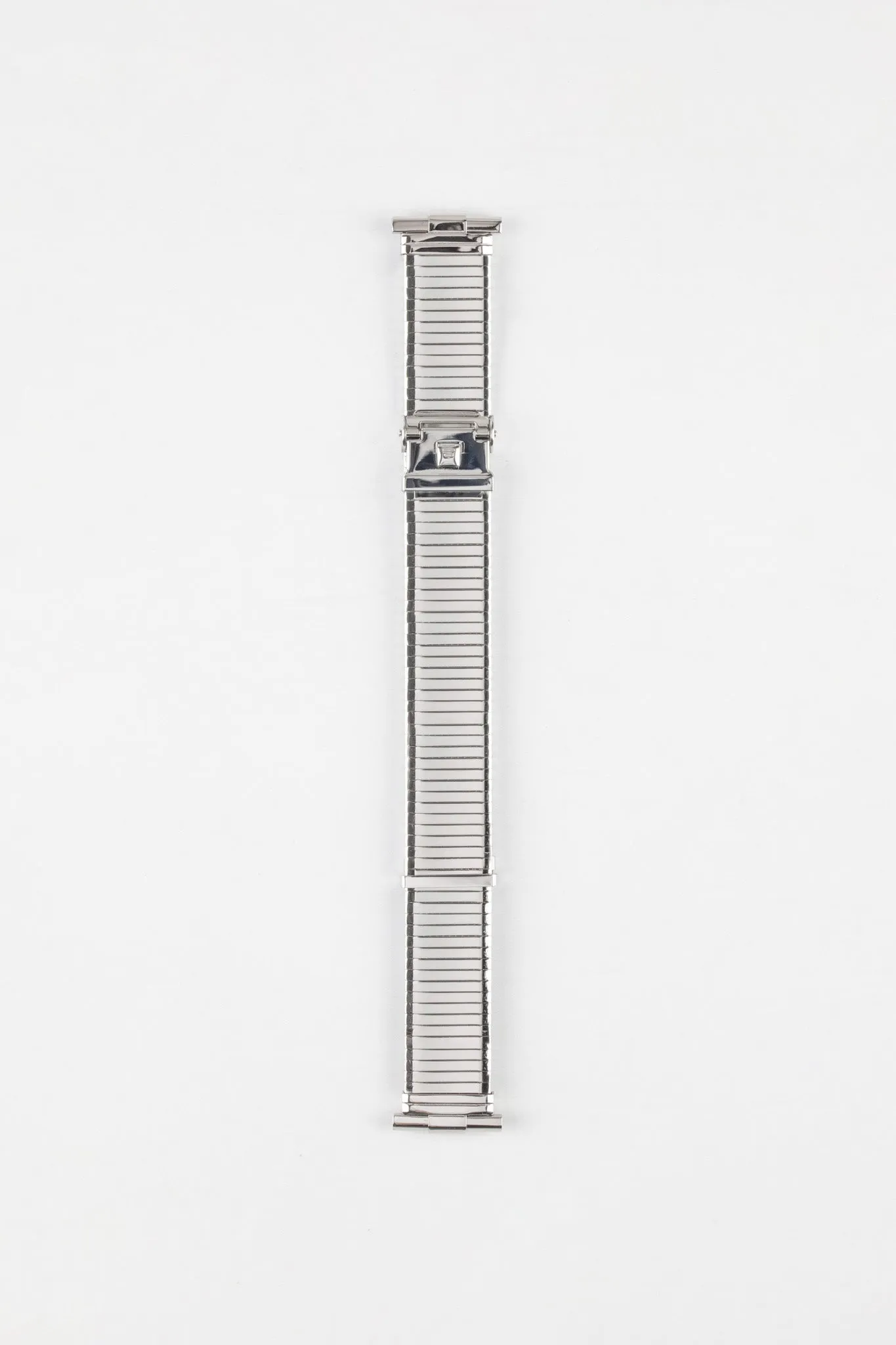 Forstner KOMFIT MILITARY Stainless Steel Horizontal Slat Watch Band - POLISHED Finish