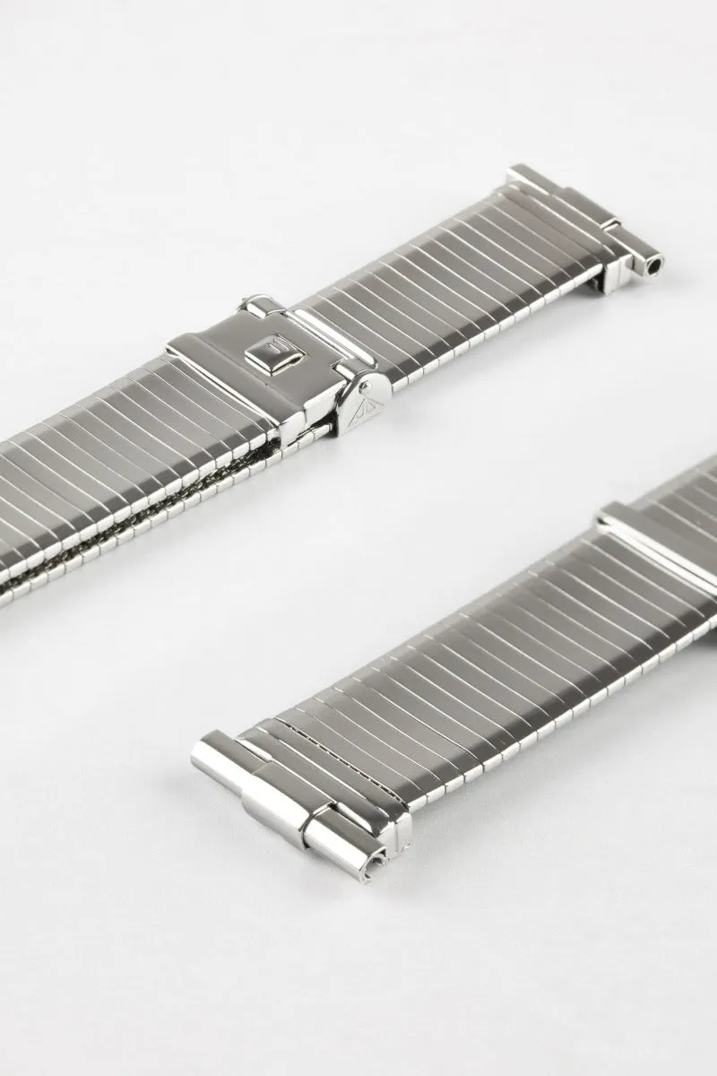 Forstner KOMFIT MILITARY Stainless Steel Horizontal Slat Watch Band - POLISHED Finish