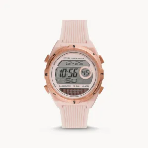 Fossil Everett Solar Powered Digital Pink Silicone Women's Watch - ES5194