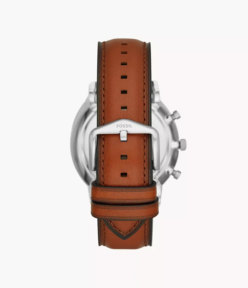 Fossil Neutra Chronograph Luggage Leather Watch and Bracelet Set