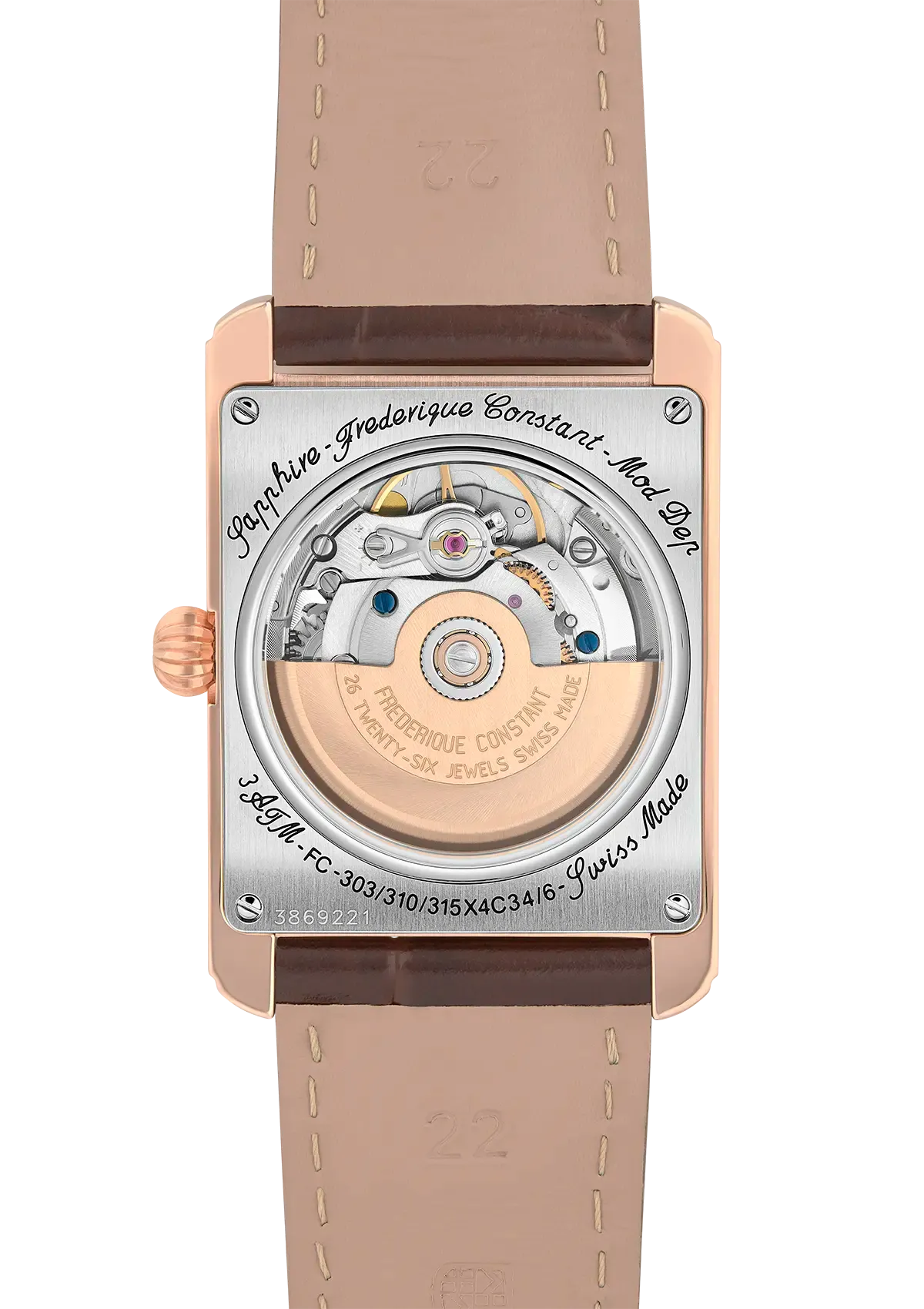 FREDERIQUE CONSTANT CLASSICS CARREE RECTANGULAR RG HEART BEAT AUTOMATIC