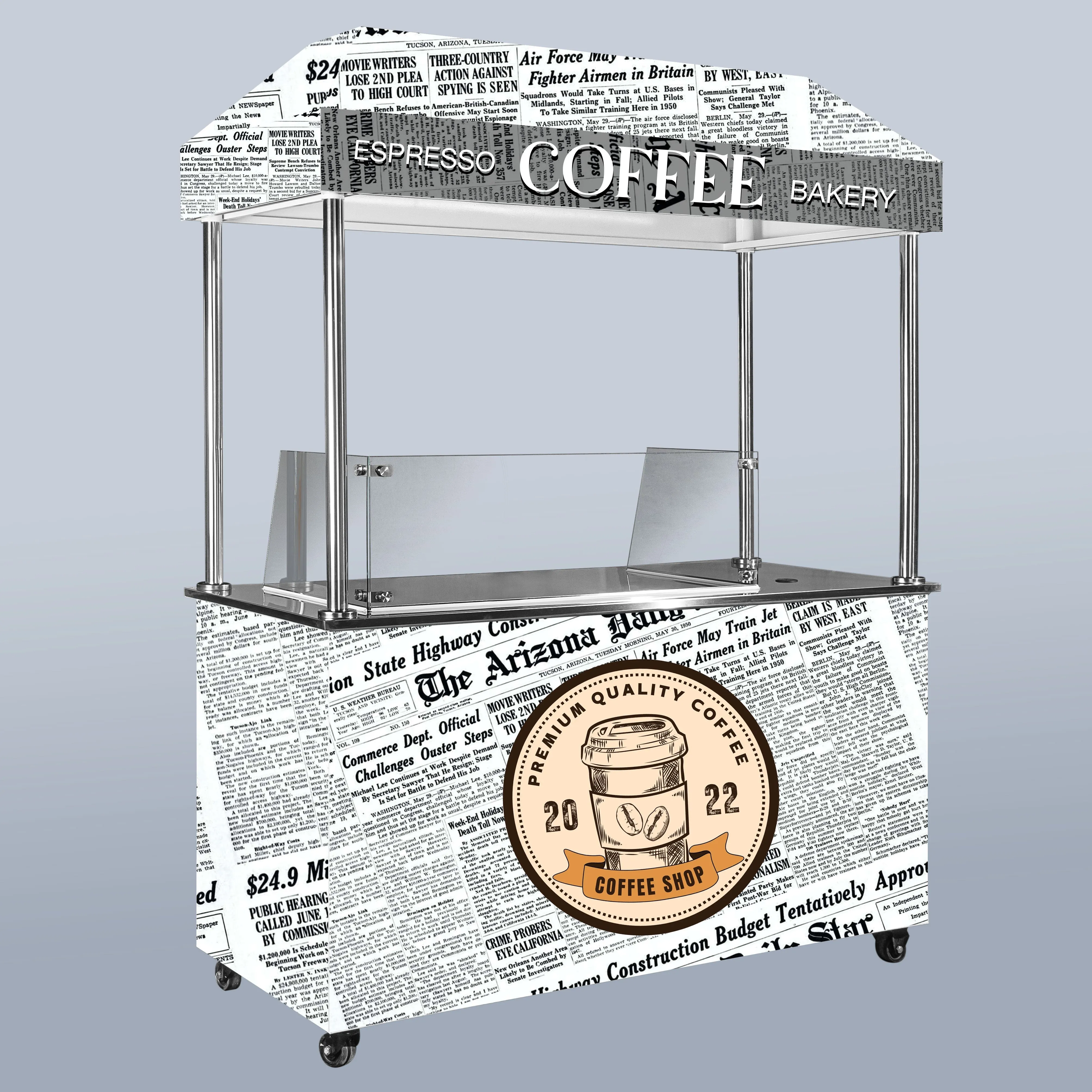 Fully Branded Custom Mobile Cart for Mini Donuts, Hot Dogs, Tacos, Churros, Pizza & More | Free Delivery Across Canada and the USA | Cart Model MPF-XT By Masterpiece Foods | 🍁 Built in Canada