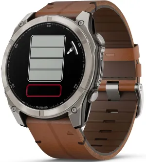 Garmin Fenix 8 51mm Sapphire AMOLED Titanium Chestnut Leather Band Watch