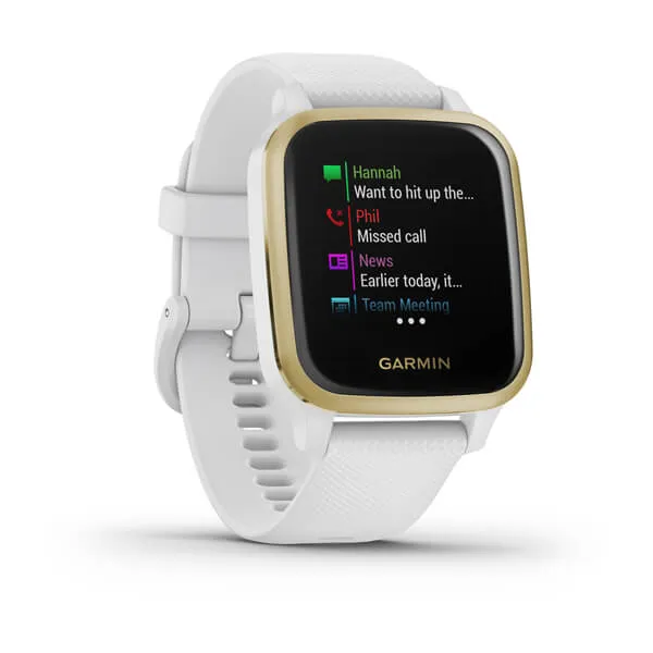 Garmin Venu Sq Gold Aluminium White Silicone Full Display Dial Smart Watch - 010-02427-11