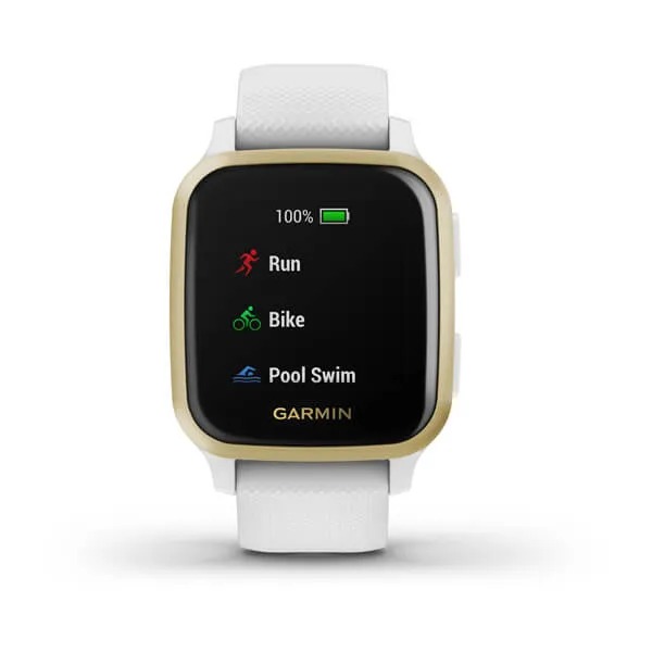 Garmin Venu Sq Gold Aluminium White Silicone Full Display Dial Smart Watch - 010-02427-11