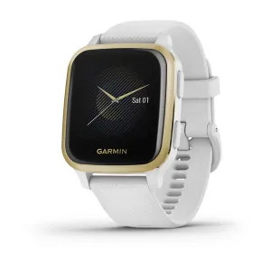 Garmin Venu Sq Gold Aluminium White Silicone Full Display Dial Smart Watch - 010-02427-11