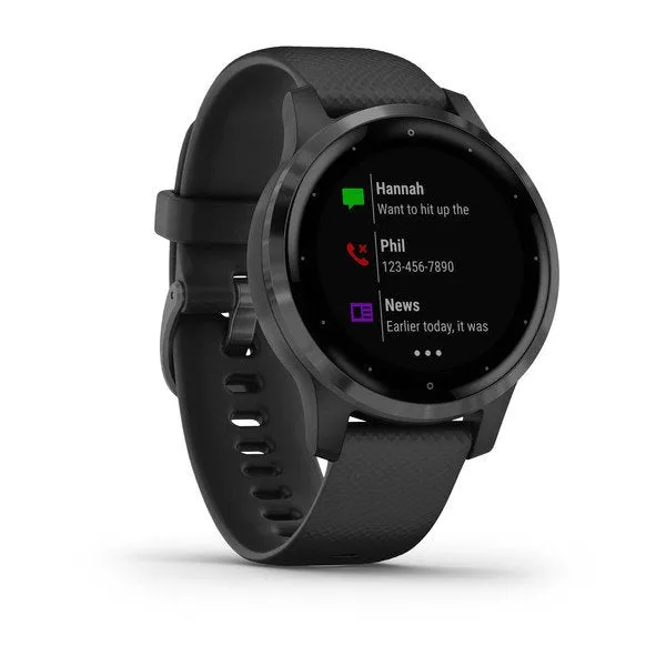 Garmin Vivoactive 4S Black Silicone Full Display Dial Smart Watch - 010-02172-14