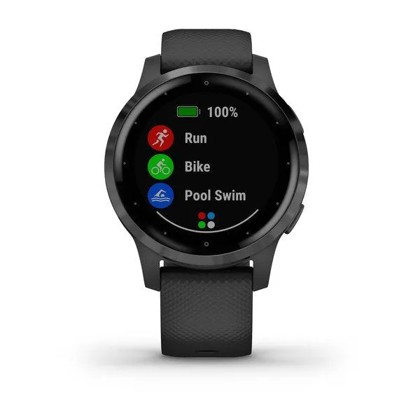 Garmin Vivoactive 4S Black Silicone Full Display Dial Smart Watch - 010-02172-14